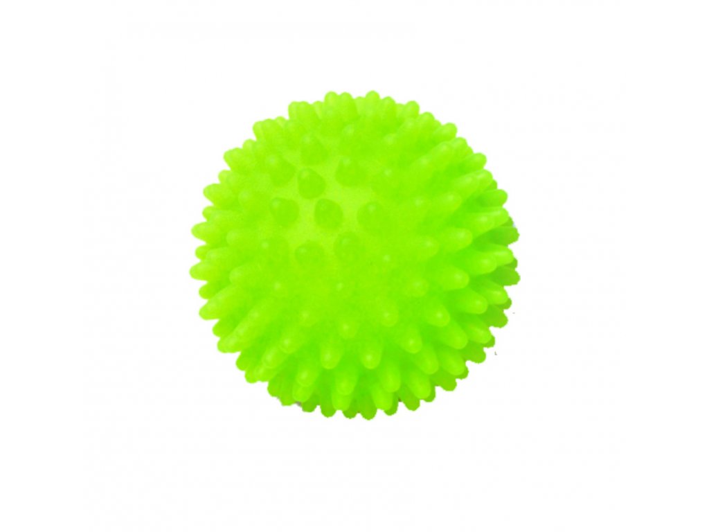 Masážna loptička ježko 7 cm - zelená