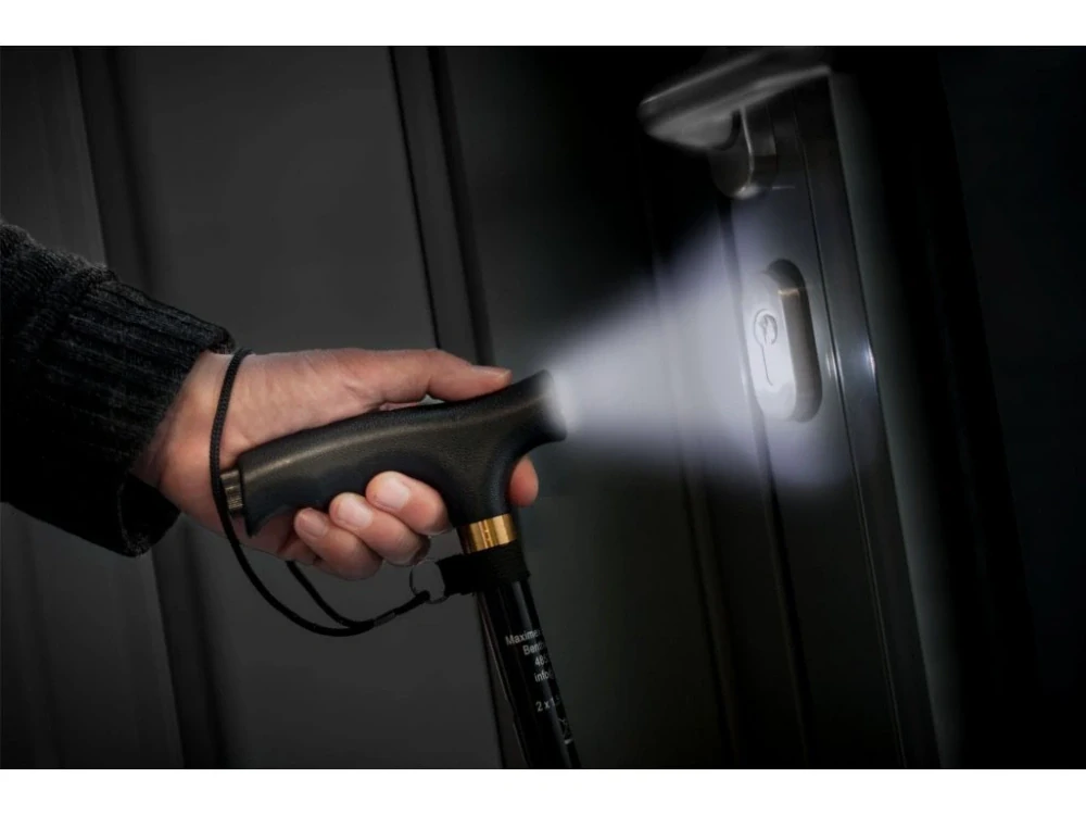 Vychádzková skladacia palica so svetlom